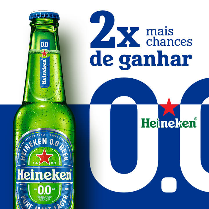 2x mais chances de ganhar se no mesmos cupom tiver Heineken 00