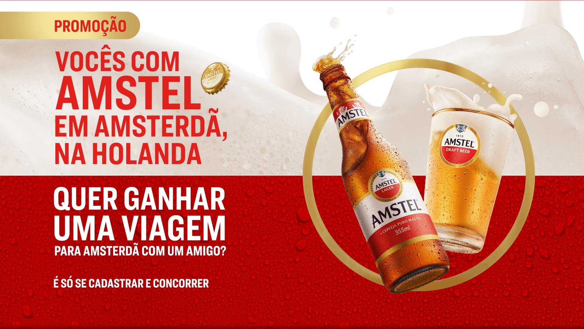 Vocês com Amstel em Amsterdã, na Holanda!